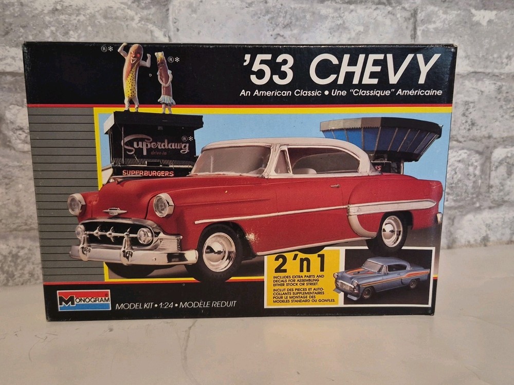 1953 CHEVROLET BEL AIR HDTP 1/24 MONOGRAM #2781 MODEL KIT IN FACTORY-SEALED BOX