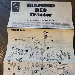 Vintage AMT Plastic Model Kit Instructions for Diamond Reo Tractor T537601