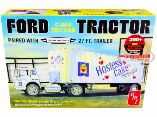 SKILL 3 MODEL KIT FORD C-900 TRUCK TRAILMOBILE TRAILER HOSTESS 1/25 AMT AMT1221