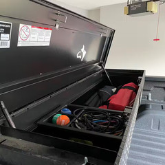 Crossbed Truck Tool Box in Aluminum, 71.36 In. Full-Size, in Matte Black