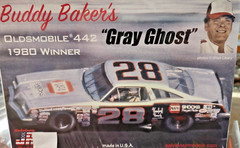 Salvinos JR BB01980D Buddy Baker Gray Ghost Oldsmobile 442 Winner Plastic Model
