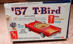 AMT 57 Ford T-Bird model kit original 60s issue 3 in 1 unbuilt screw bottom