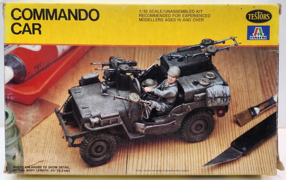 Testors Italeri 1/35 Military Truck Model Kit Jeep WWII British Commando Car 853