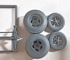 GASSER A/FX FRONT FRAME WITH OPEN HOLE STRAIGHT AXLE AND TIRES & RIMS