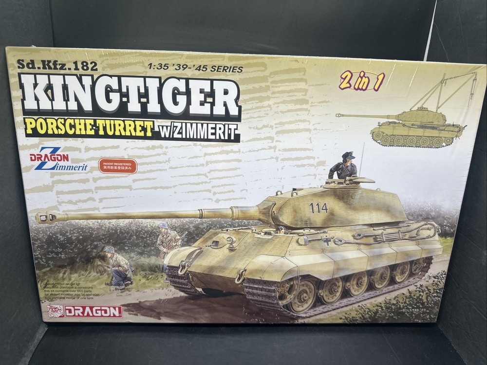 Dragon 1/35 6848-03 King Tiger Porche Turret W/Zimmerit Heavy Tank Model Kit
