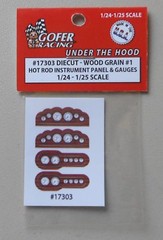 WOOD HOT ROD INSTRUMENT PANEL GAUGES 1:24 1:25 GOFER RACING CAR MODEL 17303