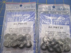 TAMEO PWT 22 & 23 TIRE SETS 1:43 MORE PARTS PACKS LISTED GOMME 16 TIRES