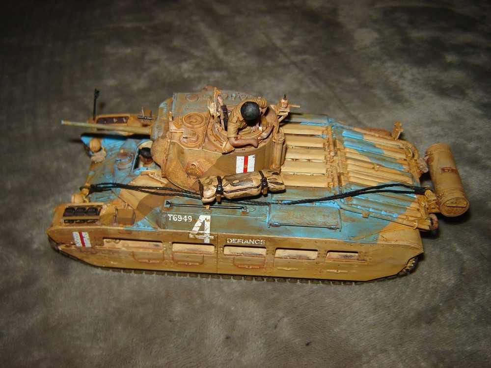 Built 4 Defiance Tank w/Driver 6-3/4 inches long Well Built & Painted Excellent