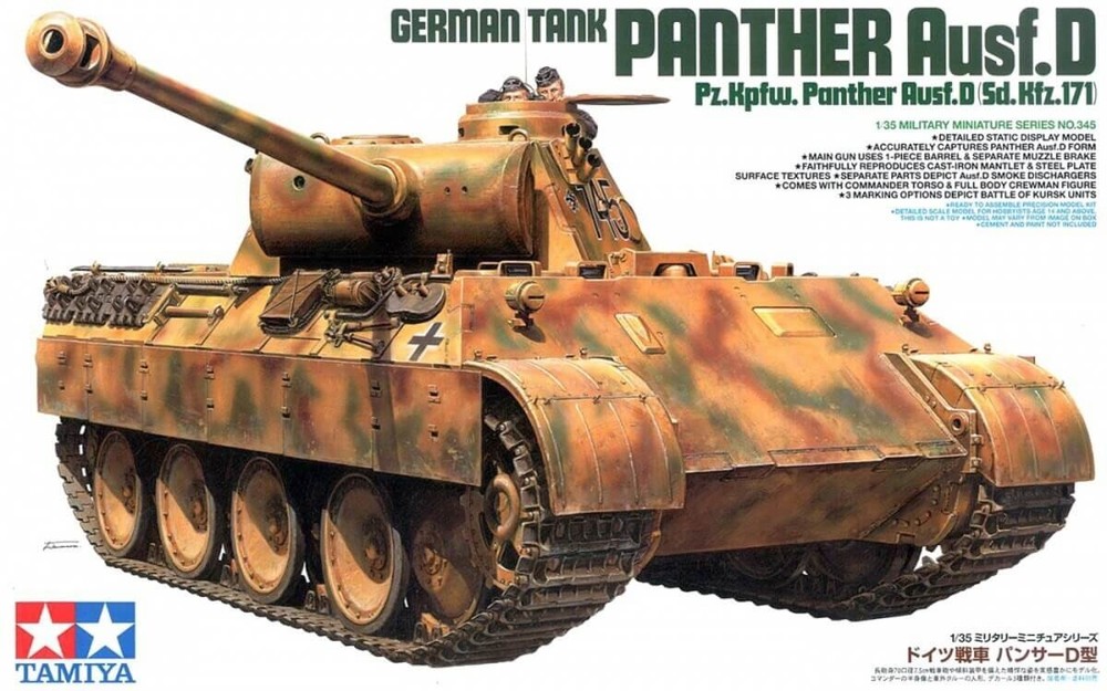 Tamiya 1/35 German Tank Panzer V Panther Ausf.D Plastic Model Kit 35345