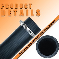 Gasoline Fuel Filler Neck Hose 2 inches Inside 45 degree Reinforced Gas Black