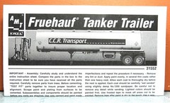 1/25 AMT FRUEHAUF TANKER TRAILER # 31552 (INSTRUCTIONS ONLY)