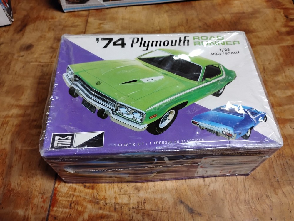 Vintage MPC 74 Plymouth Road Runner Model Kit Open Box Sealed