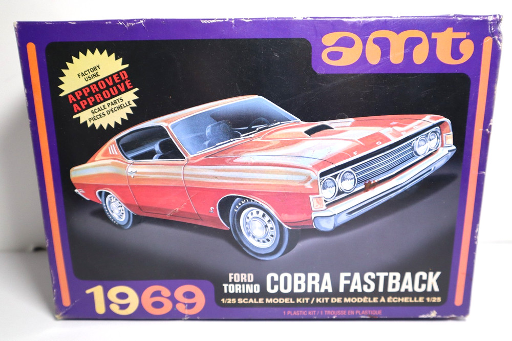 AMT 1969 Ford Torino Cobra Fastback 1/25 Model Kit 2022 MIB Unassembled Open Box