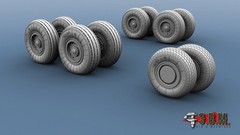1:144 Resin Wheels Landing Gear for Tu 95MS Zvezda