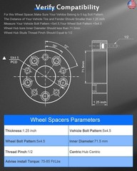 ECCPP 2PCS 1.25 inch Wheel Spacers hub Centric 5 Lug 5×4.5 to 5×4.5 5×114.3mm