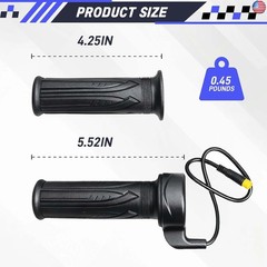 Full Twist Throttle Grip for Electric Bike 12V–72V, 3-Pin Waterproof Universal E