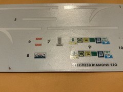 1 25 scale model parts Diamond Reo Decal Set Only