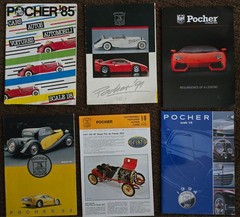 Pocher 1/8 car model catalogs: 1985, 1991, 1992, 1994, one undated & one recent