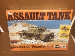 VINTAGE 1976 REVELL IITALAEREI ASSAULT TANK M40-M41 1/35 SCALE MODEL KIT H-2104