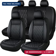 CAROMOP Faux Leather Car Seat Covers Full Set,Luxury and Comfortable Covers for