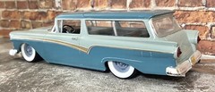 Resin 15-Inch “Chrome Reverse” Wheels, W/ Wide Whitewalls,1/24 1/25 Scale