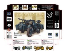 German BMW R75 Military Motorcycle plastic model, WWII era 1/35 MasterBox 3528