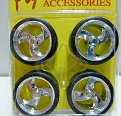 Pegasus Chrome Triblades Rims (1202) w/Tires (4) – Model Tire