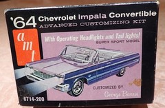 AMT 1963 Chevrolet Impala CV Lighted model kit unbuilt screw bottom 60s issue