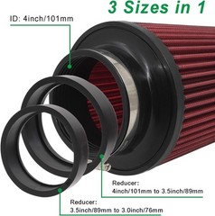 3 3.5 4 inch Cold Air Intake Filter 76mm 89mm 101mm Performance Cone Air