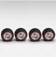 1:12 Set Of 4 Deep Chevy Rally wheels On Redline tires.
