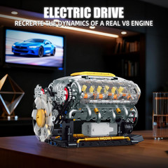 V8 Engine Model Kit That Runs, Build Your Own Mini Visible Car Motor, Physical S