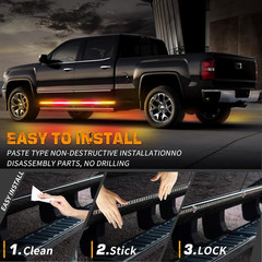 60″ Amber Red LED Running Board Lights – 2PCS Emergency Strobe Warning Safety