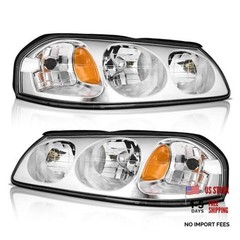 Headlights OE Replacement 1-Clear Lens I Chrome Housing I Amber Reflector