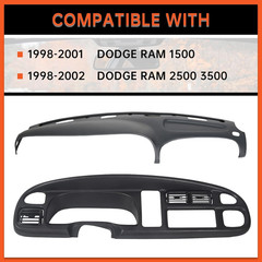 Trucks Black Dashboard Bezel Replacement W/Vents & Grey Dash Cover Dash & Bezel