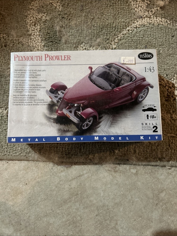 1998 Testors Plymouth Prowler. 1:43 Scale Metal Model Kit #136 ☆New Sealed Box