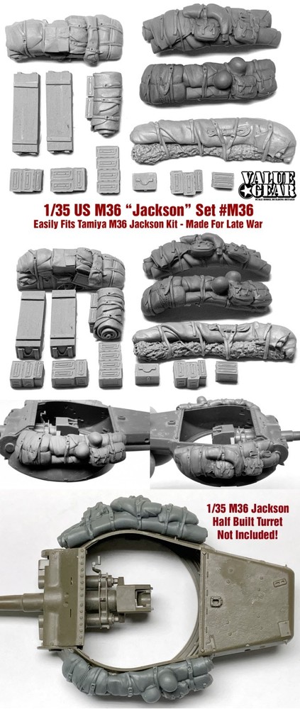 1/35 Scale US Army M36 Jackson Stowage Set Fits Tamiya Kit – Value Gear – Resin