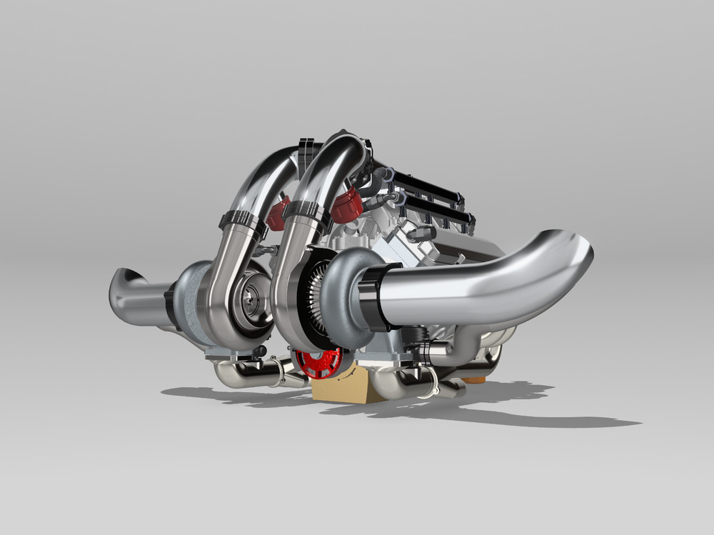 1:25-1:24 Scale Resin SBC Twin Turbo Engine Kit