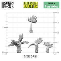 3D printed set – Fan Palms – Resin Bits – Plants and Vegetation – Trees-Fantasy