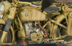 AwardWinner Built Schuco Large 1/10 Diecast BMW R75 Motorcyle Sidecar+Rebuilt