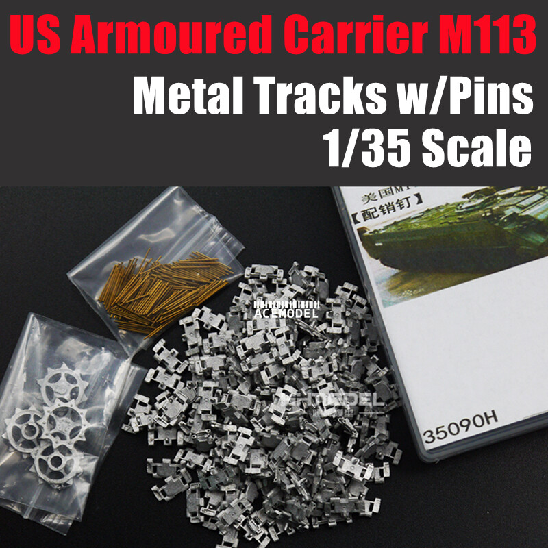1/35 US M113 Armored Tank Lead-tin Alloy Tracks Links w/Metal Pins for Tamiya