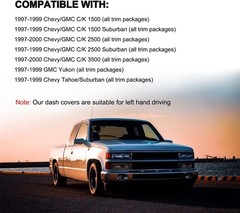 Dash Cover Custom Fit for 1997-2000 Chevy Chevrolet Silverado/Gmc Sierra C1500 C