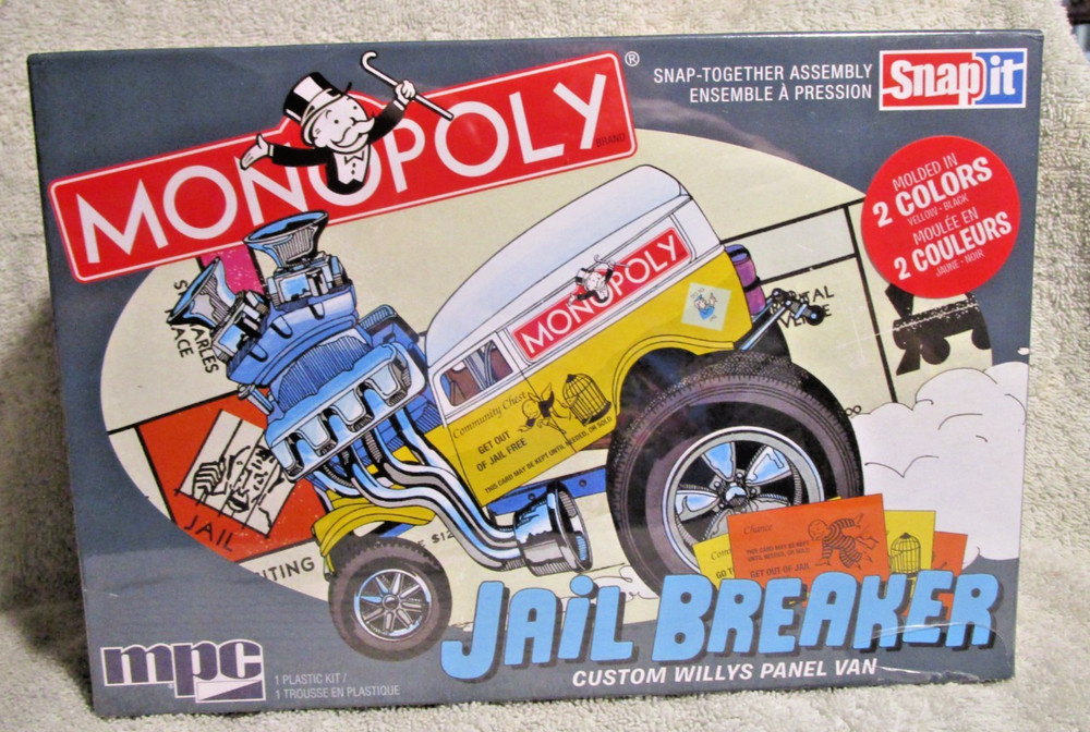 MPC – Monopoly Jail Breaker Custom Willys Panel Van – SnapIt Model Kit – New