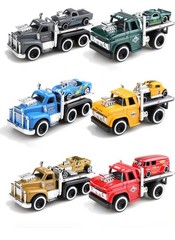1:64 Alloy Muscle Truck Flatbed Transport Car Vehicles Model Diecasts Metal Trai