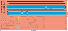 Kenworth W900 Sleeper Blue Black & Gold Pinstriping Decals | DNH