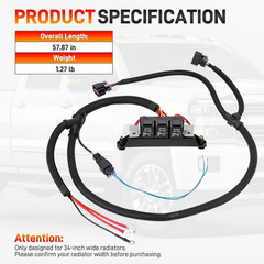 674-00923 Dual Speed Electric Fan Control Wiring Harness Kit with Relay Compatib