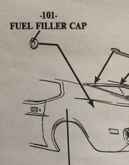 71 Mustang Boss 351 FUEL FILLER CAP 135 1623-B Model Car Parts COMBINE SAVE $
