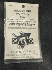 Scale Repro’s Plus 1/24 Distributor w/ Vacuum Advance 8 Cyl Silver SRP3006