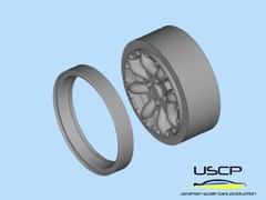 USCP 24P181t 1/24 Resin wheels 13 inch + Tires JBW SUPERLIGHT 2 Mini Cooper