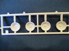Model car parts 1997 Ford Thunderbird race car tires, wheels and backing plates