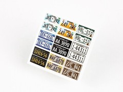 Red Fox QS-24014 1/24 USA License Plates 3D colored resin IP